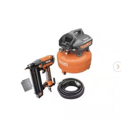 6 Gal. Electric Pancake Air Compressor and Pneumatic 18-Gauge 2-1/8 in. Brad Nailer