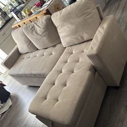 Mocha couch with  storage area