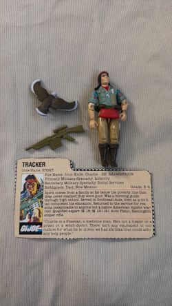 Vintage 1984 G.I. Joe Spirit V1 Figure Lot w/ Freedom, Rifle, Belt & File Card