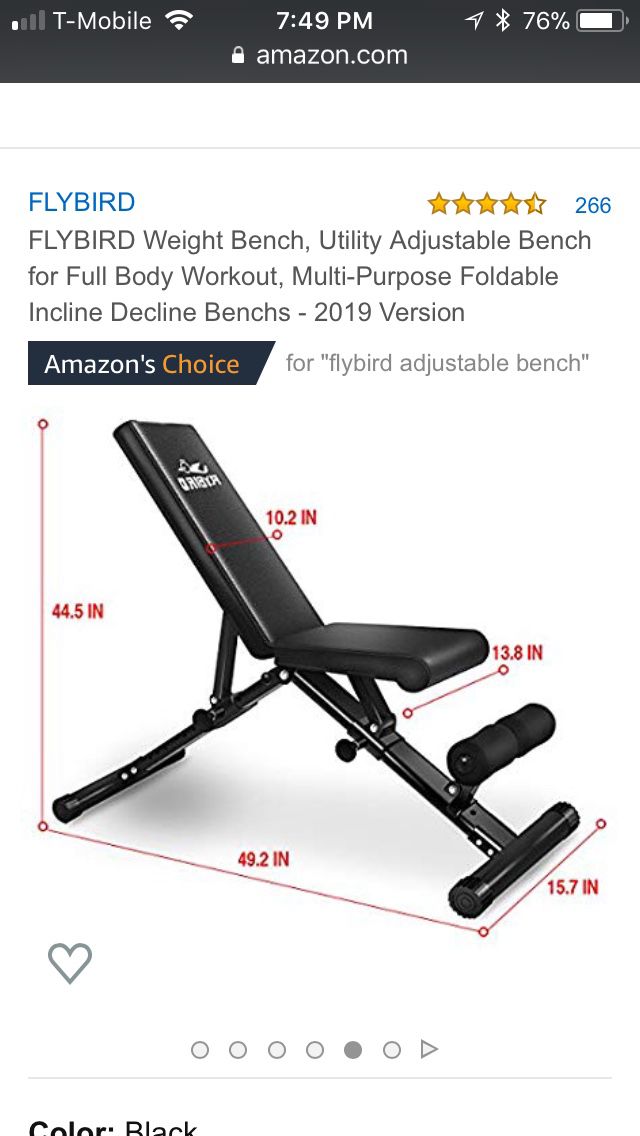 Flybird Weight Bench for working out (press bench)+20 pound dumbbells + Nike push up facility