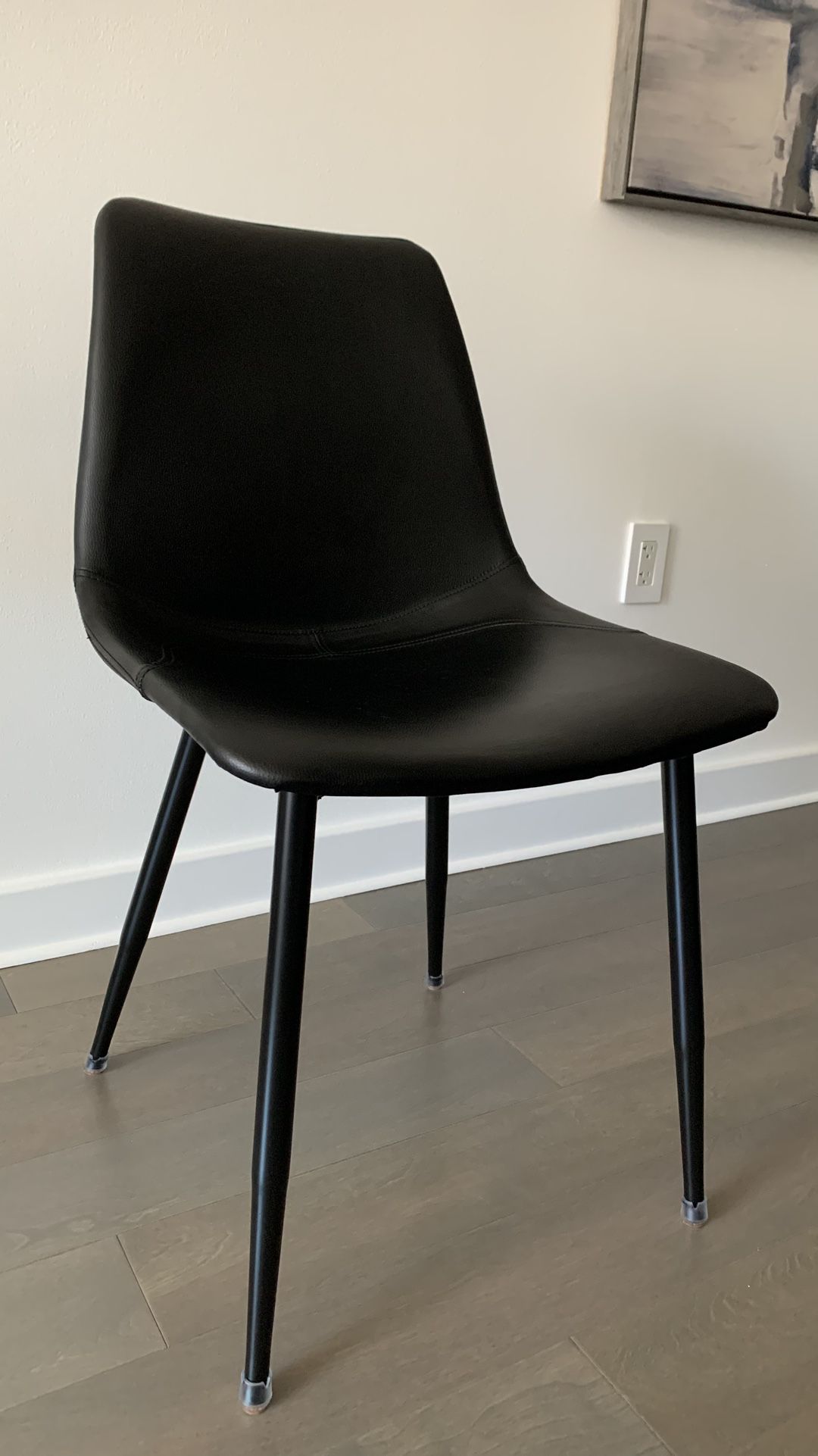 Black Faux Leather Chair