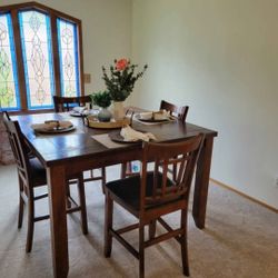 Bar Height Wood Table 