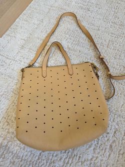 Leather tote bag