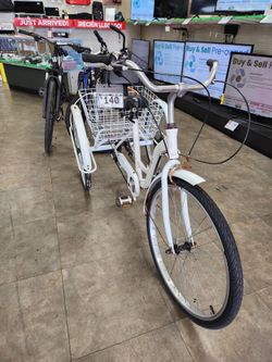 White Adult Tricycle with Front Basket