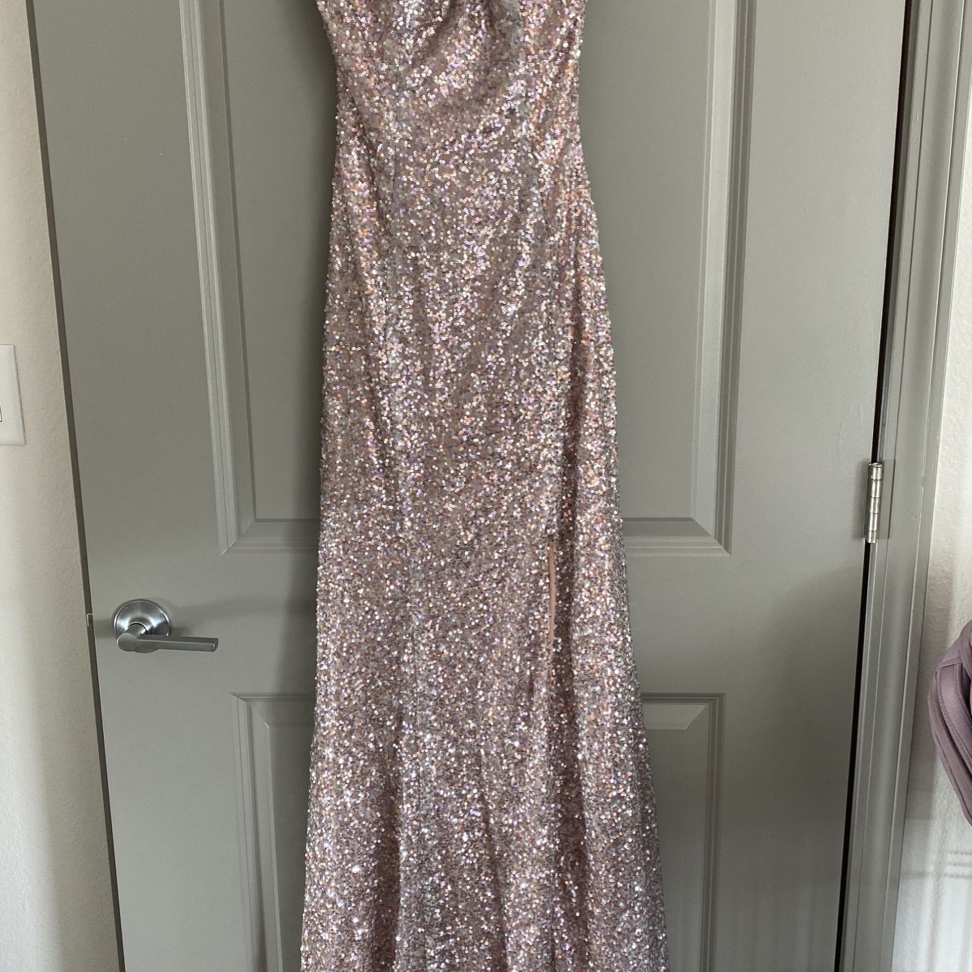 Nude Pink Sparkling Prom/Formal Dress