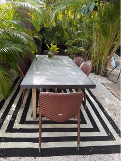 ⭐ Large Outdoor Dining Table with 6 Genuine Gloster Chairs – Moving Sale