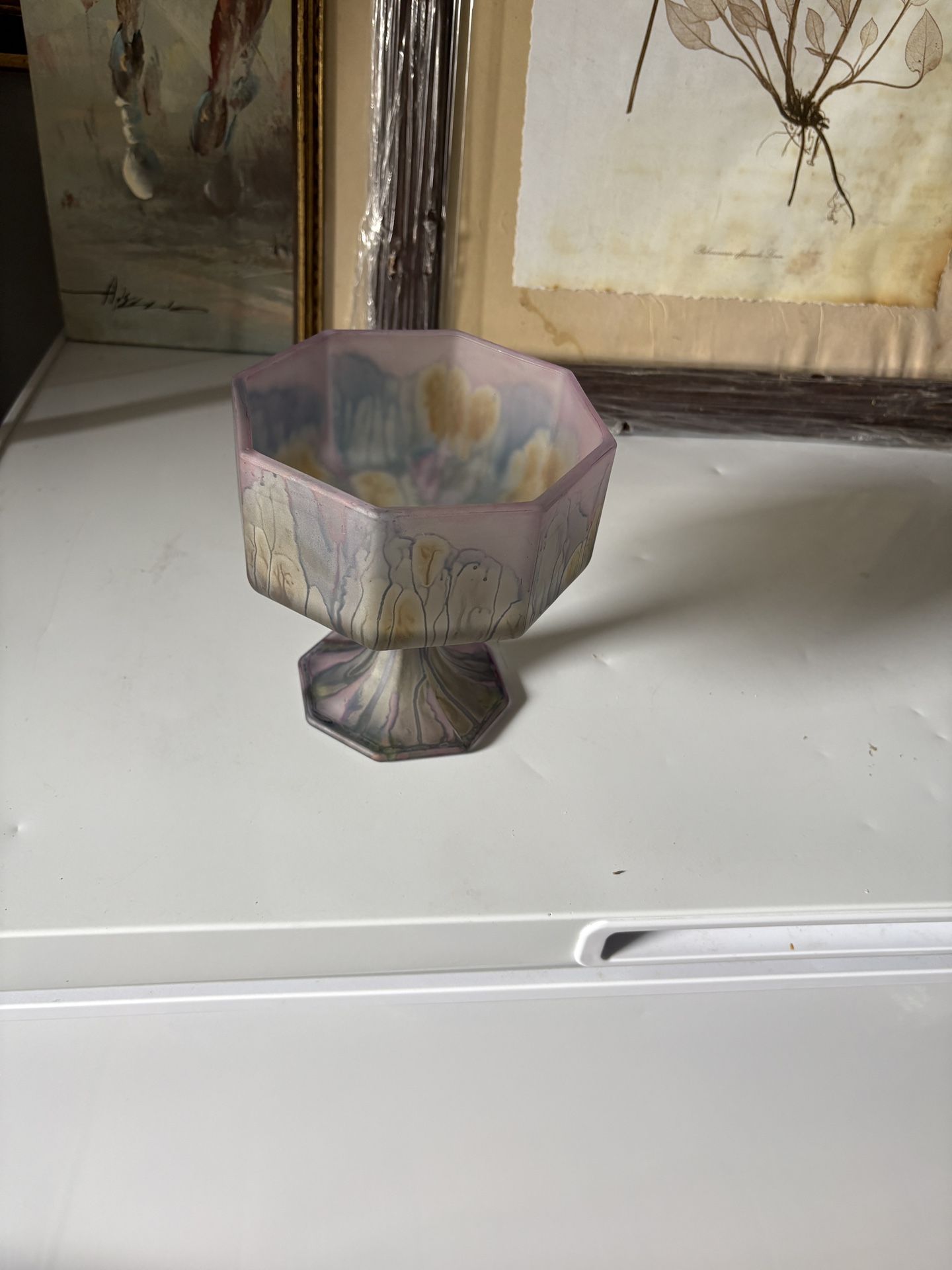 Opaque. Lavendar. Candy /fruit Bowl Vintage 1950
