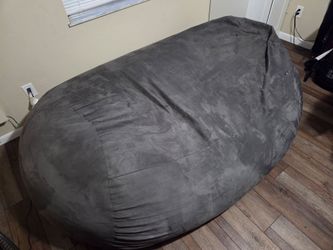 Large Gray Microsuede Bean Bag