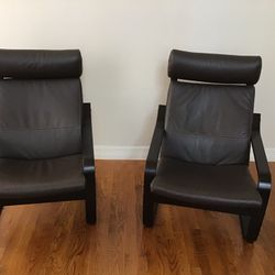 Comfy Leather Armchair - Black Brown / Glose Dark Brown