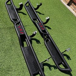 Double Cab Running Boards Side Steps Compatible with 2022 2023 2024 2025 2026 Toyota Tundra Extended Cab (2 Half-Size Rear Doors), Bolt-on Nerf Bar St