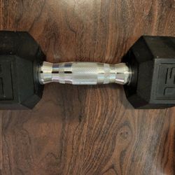 NEW Cap 15 LB Pounds Rubber Coated Hex Dumbbell One Single Weight