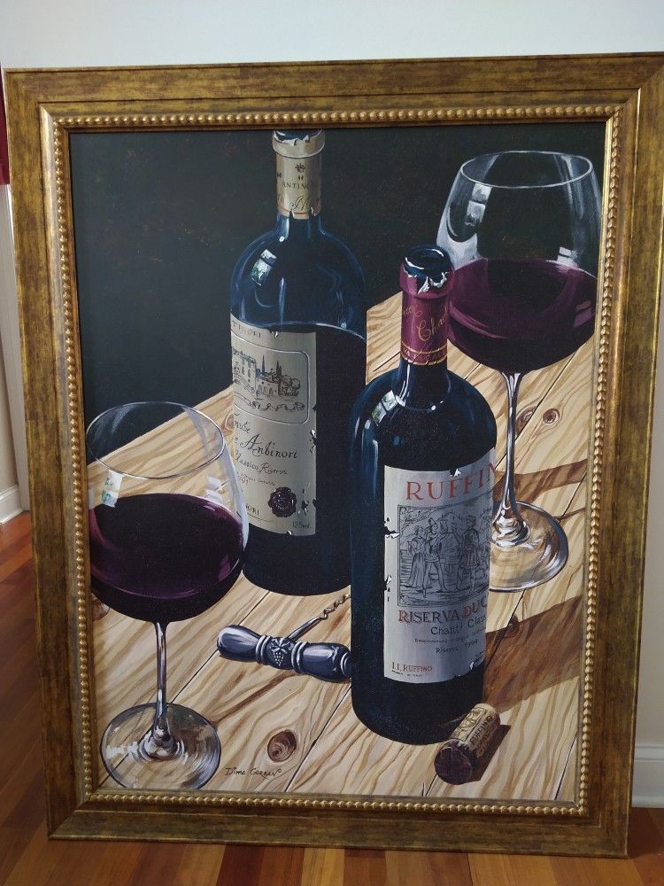 Large Framed Canvas Tasting Room II By Dima Garban