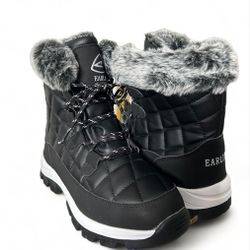 EARLDE Women’s Snow Boot With Waterproof Lace Up Mid-Calf Outdoor Winter