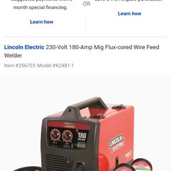 Lincoln Electric 230-volt 180amp Mig Flux Corded Wire Feed Welder 