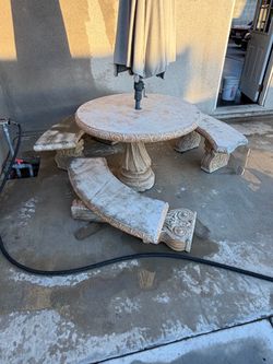Concrete patio table