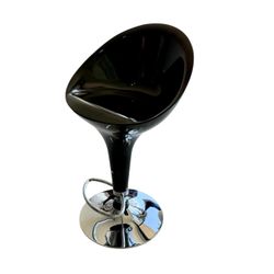Adjustable Stool With Swivel, Black & Chrome