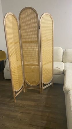 Room Divider Rattan Tri-Fold Privacy Screen