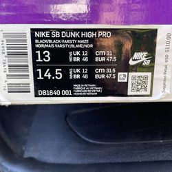 Nike SB Dunk High Pro BLK/YLW