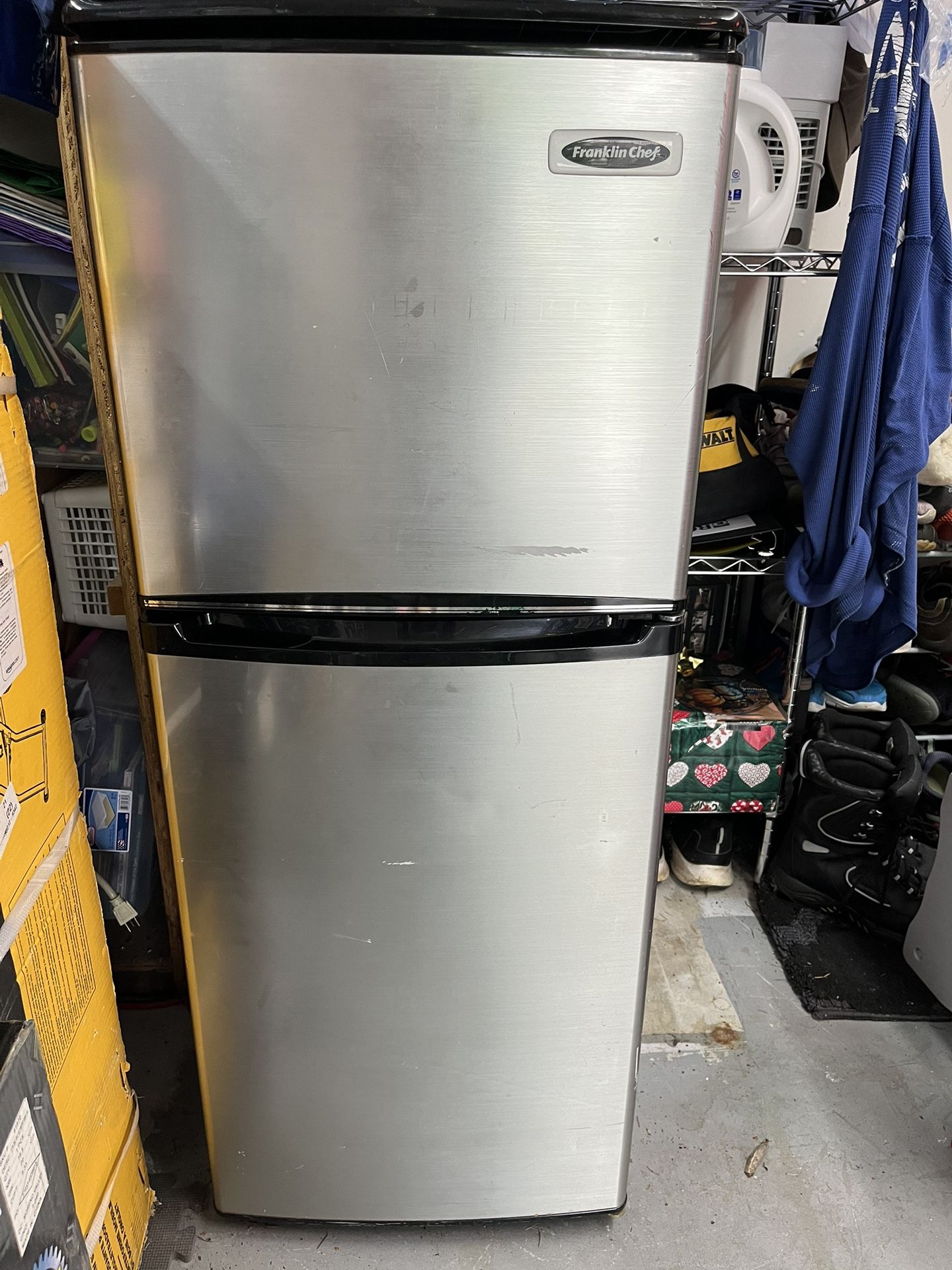 Franklin Chef Mini Stainless Steel Fridge with freezer