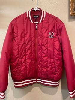 True Religion Red Quilted Bomber Jacket S/P