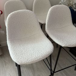 4 White Barstools