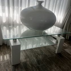 Modern Glass Coffe Table Minimalist Style 