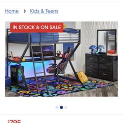 Full Size Bunk Bed With Desk