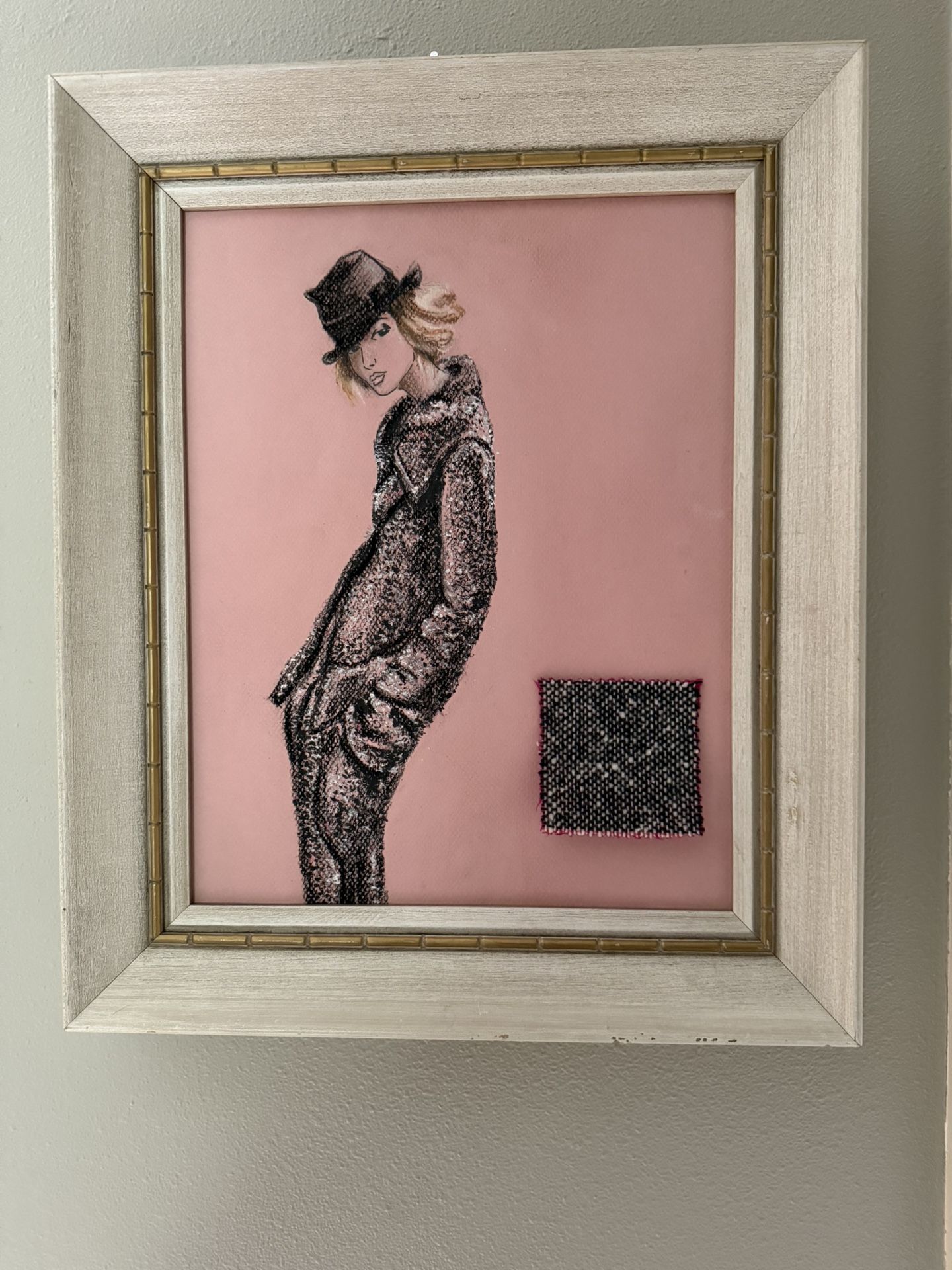 Original Vintage Fashion Drawing
