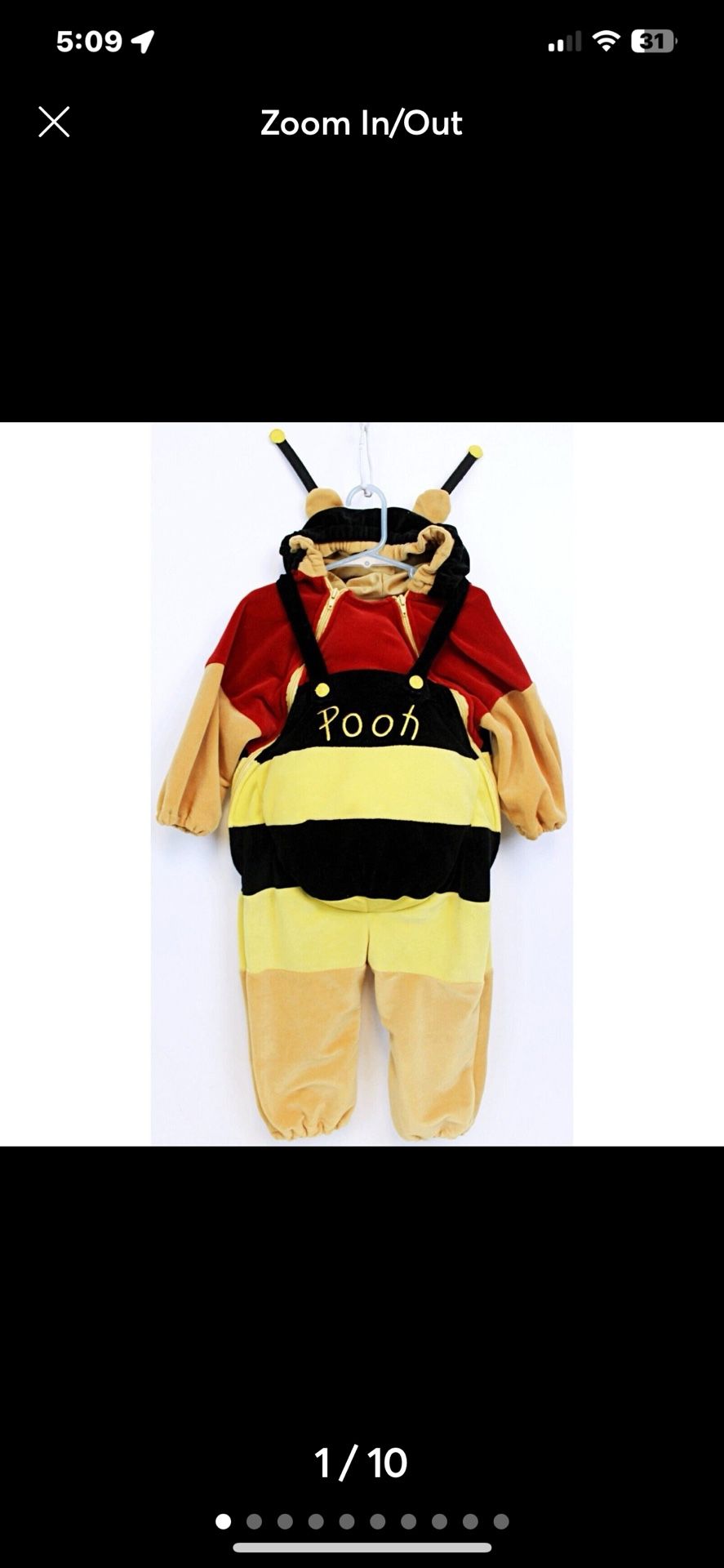 Vintage! Disney Store Winnie the Pooh costume