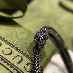 Pure silver snake shaped bracelet