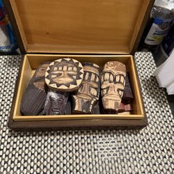 Hand Carved Wooden Tribal Masks – Lot