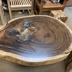 Large Suar Wood Slab Coffee Table (new)