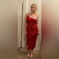 Red Sequin Dress 