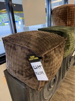 Pouf Ottoman - Brown | Footstool | Bench