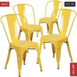 Yellow Metal Chairs