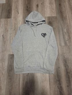 Gray Pullover Hoodie with Heart Logo