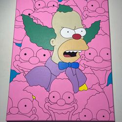 The Simpsons Krusty The Clown Canvas Painting
