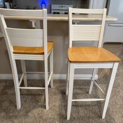 Set of 2 farmhouse wood bar stools