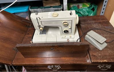 Kenmore Sewing Machine with Wooden Cabinet