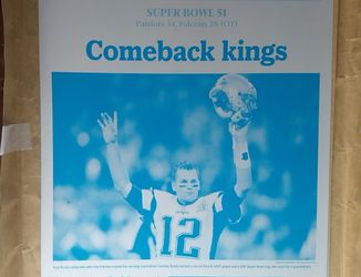 TOM BRADY SUPERBOWL PRESS PLATE HISTORICAL SUPERBOWL COMEBACK