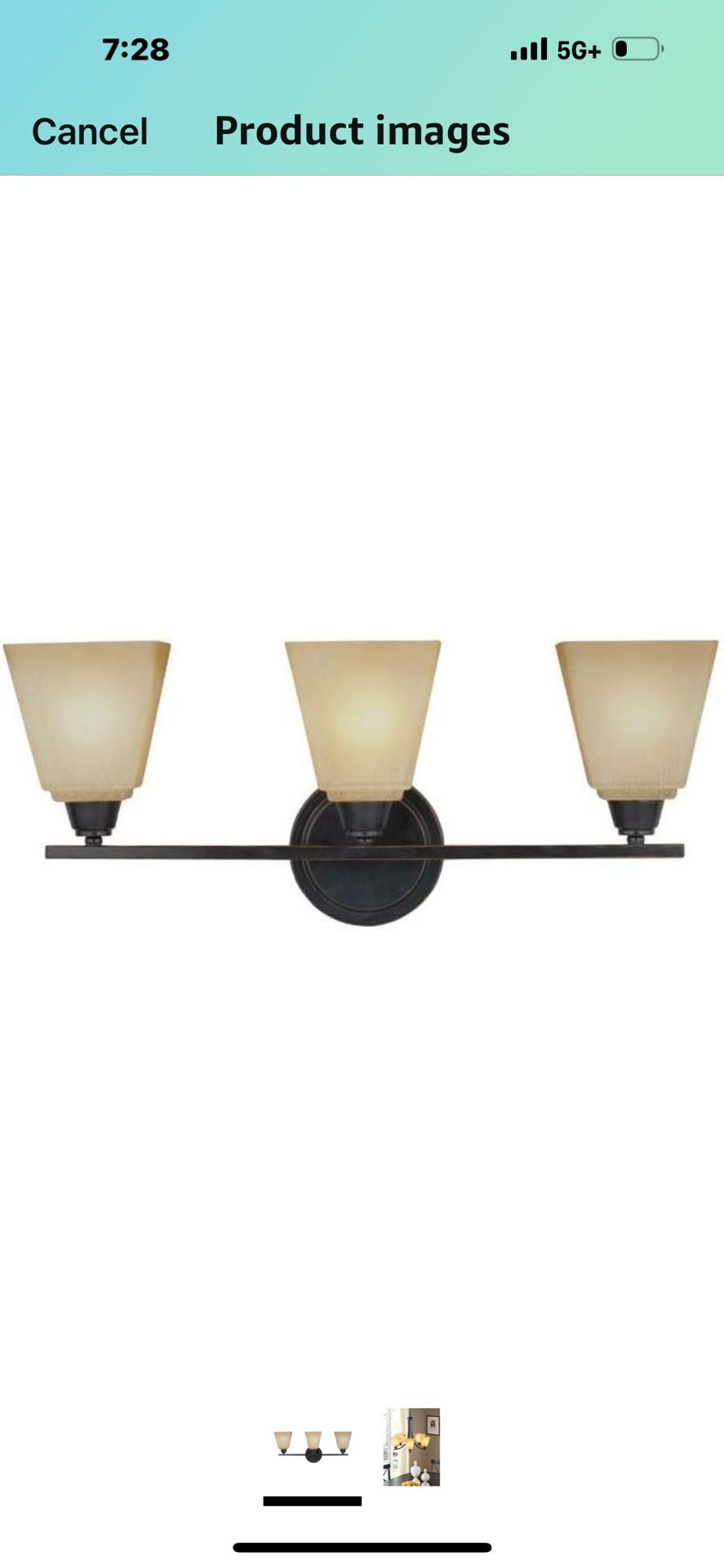 New 23.88” W Three Light Vanity Bath Fixture, Bronze/Dark Seagull