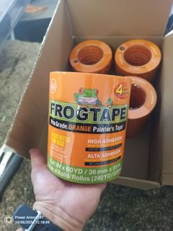 FrogTape ProGrade Orange Painters Tape, 1.5 Inch Wide (1.41 In. x 60 Yds), High Adhesion, Paint Tape for Indoor & Outdoor Applications, Orange, 4 Roll