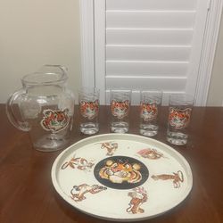 Esso ExxonMobil Vintage Pitcher Glassware Set with Tray