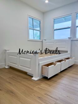 Full Solid Wood Bed Frame With 3 Drawers $540