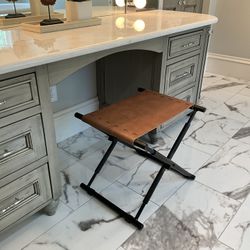 Leather Sling Stool/Ottoman