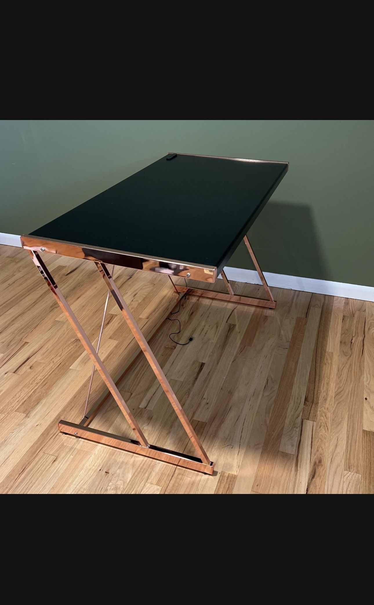 Rose Gold Writing Desk With USB