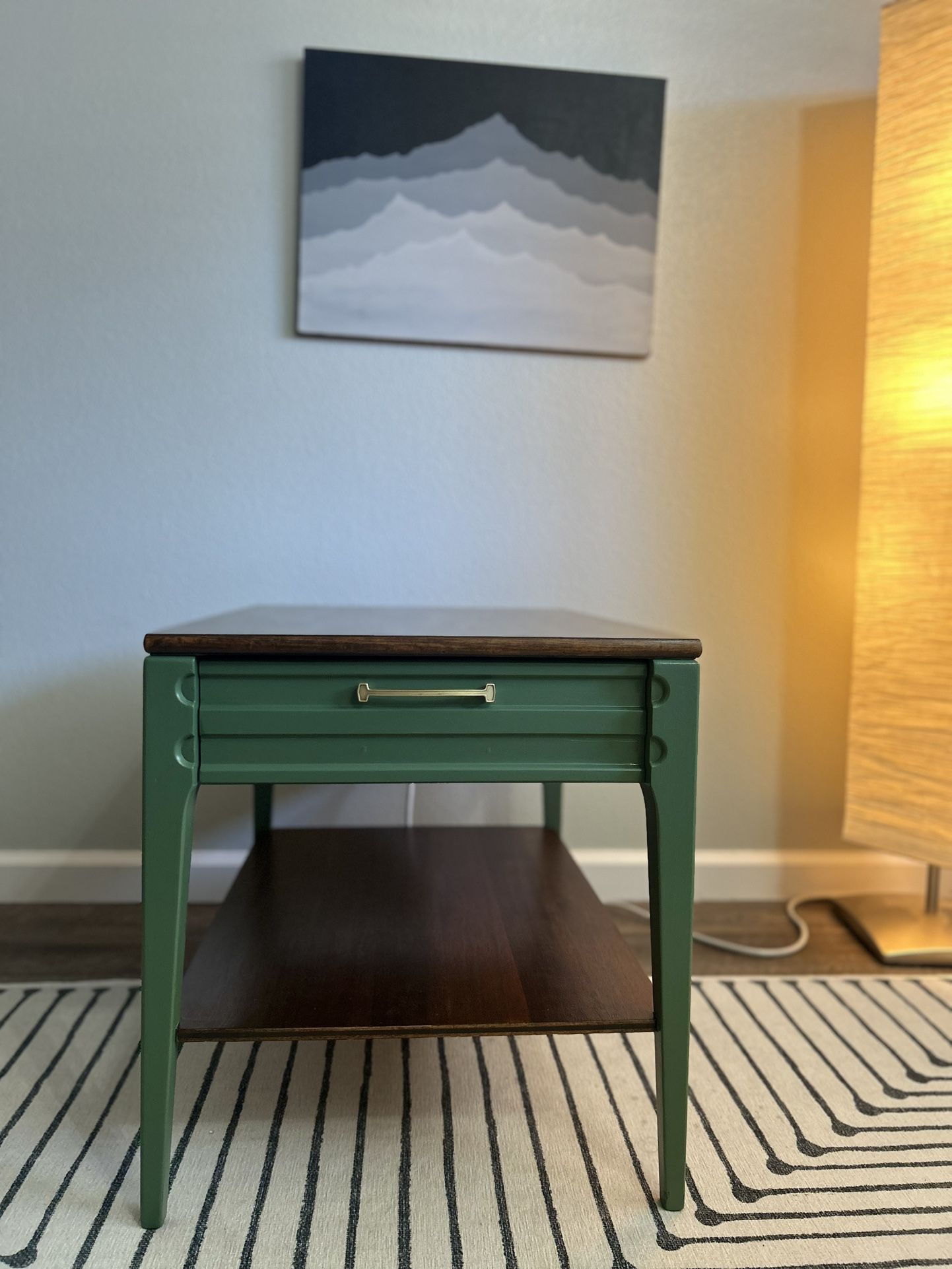 Refinished Solid Walnut End Table – Mid Century Modern Style