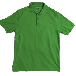 Ben Hogan Green Polo 3 Button Collared Golf Shirt, Size Large