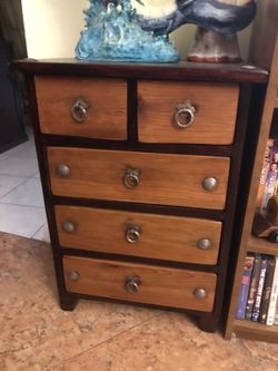 Antique table/night table/chest with drawers refinished