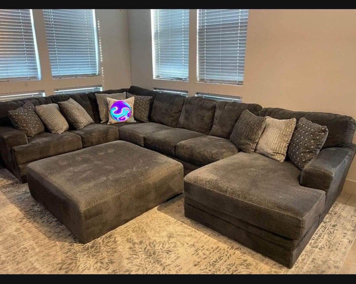 Dark Slate Jackson Deep Seating Big Size Cozy Sectional With Chaise✅ Couch/ Living Room/ Sofa💥 Brand New☄️ Height Quality & Best Price 💯